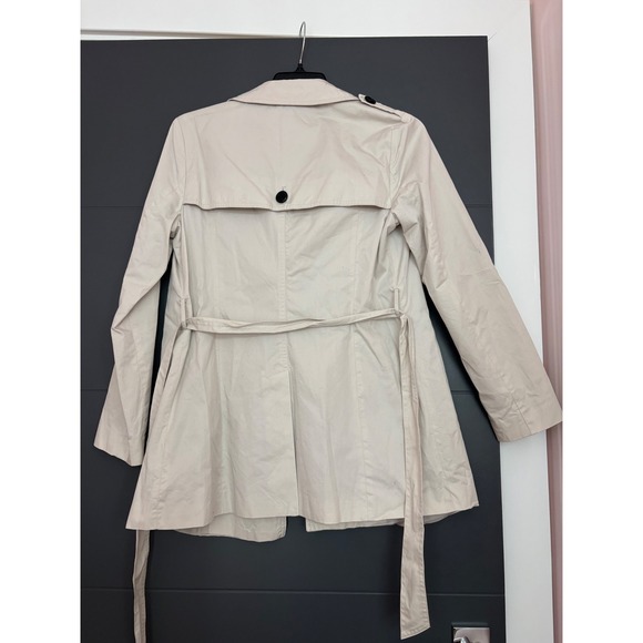 Forever 21 Womens Beige Double Breasted Trench Coat Belted Jacket Size M - Picture 3 of 8
